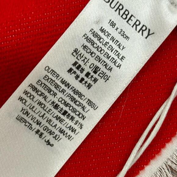 Burberry Logo Jacquard Wool Silk Scarf - Picture 2 of 7